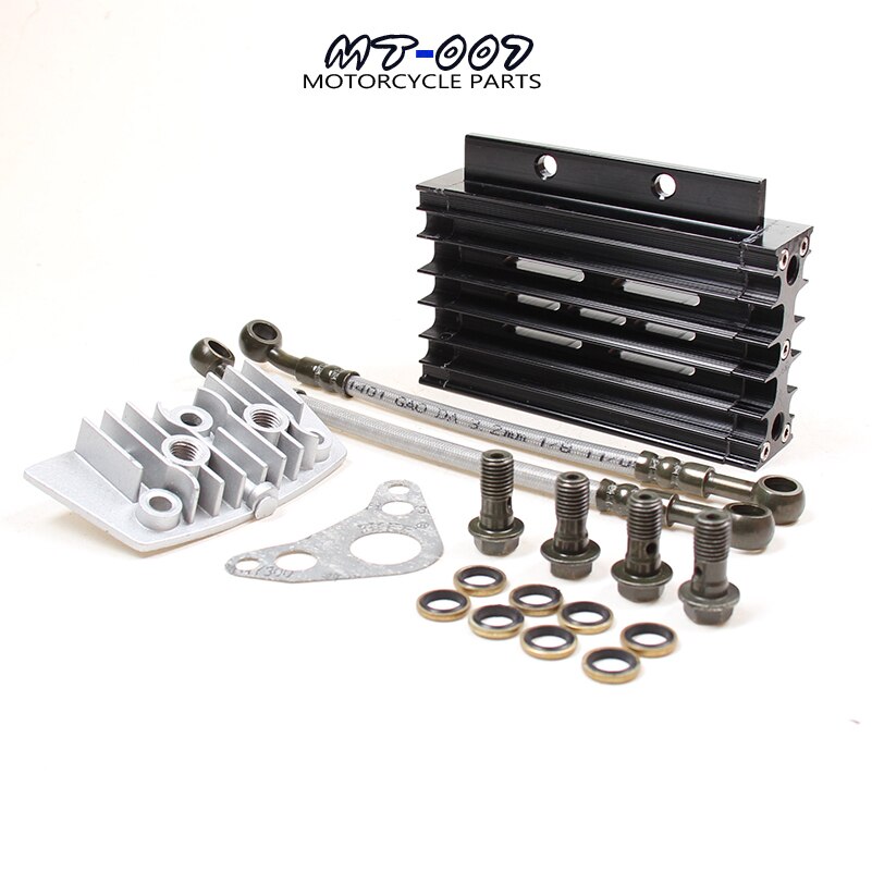CNC Oil Cooler Kit Radiator Aluminium Adapter Engine Cylinder Cover For ATV Pit Dirt Bike Motocross Motocycle 50CC-125CC