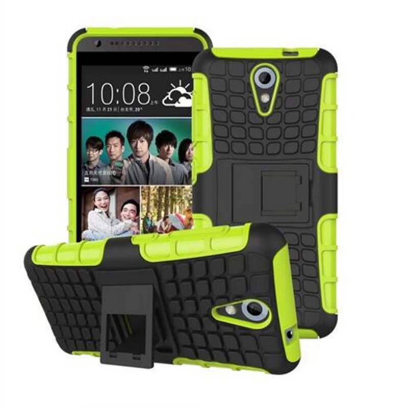 Voor Case HTC Desire 620 Cover Antiklopmiddelen Rubber & Hard Plastic Case Voor HTC Desire 620 Case 620G Telefoon Houder Voor HTC 620: Silicon / Groen