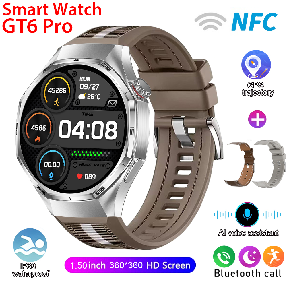 2026 Nuovo Orologio 6 Max Astuto Della Vigilanza Degli Uomini Della Vigilanza 6 AMOLED HD Schermo Bluetooth Chiamata GPS Traiettoria NFC Frequenza Cardiaca Bussola SmartWatch