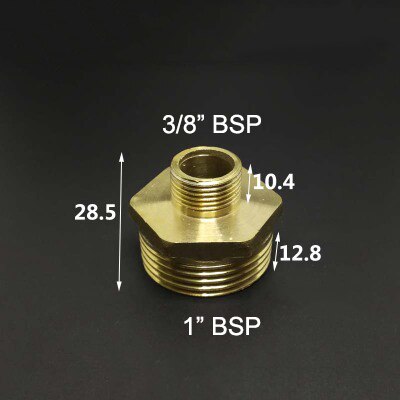 1/8 " 1/4 " 3/8 " 1/2 " 3/4 " 1 " bsp hangevind messing rørfitting ens reducerende sekskantet nippel koblingsstik adapter: No16