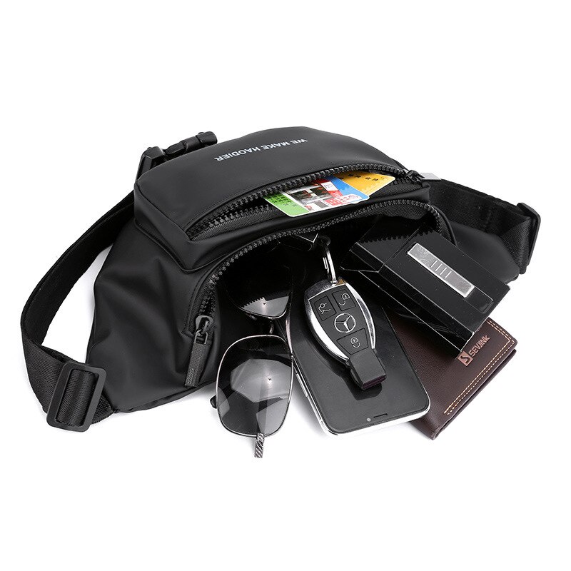 Riñonera impermeable de gran capacidad para hombre y mujer, Cangurera de nailon de , a la , bolso cruzado para el pecho para exteriores, Unisex,