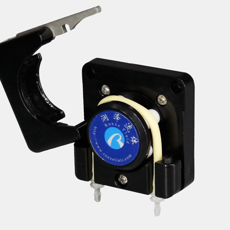 Black ABS Micro Peristaltic Pump Head 4 Rollers Low Pulse