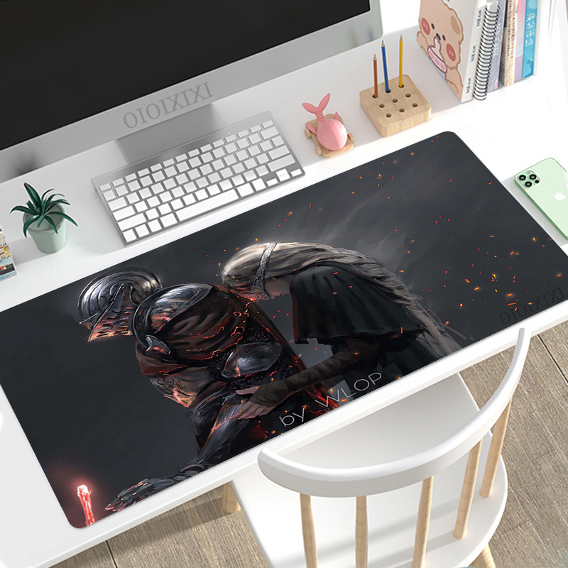 Dark Souls Mouse Pad Gamer XL Computer Custom HD Mousepad XXL Desk Mats Carpet Office Soft Mice Pad Desktop Mouse Pad: 30x24 cm / WHITE