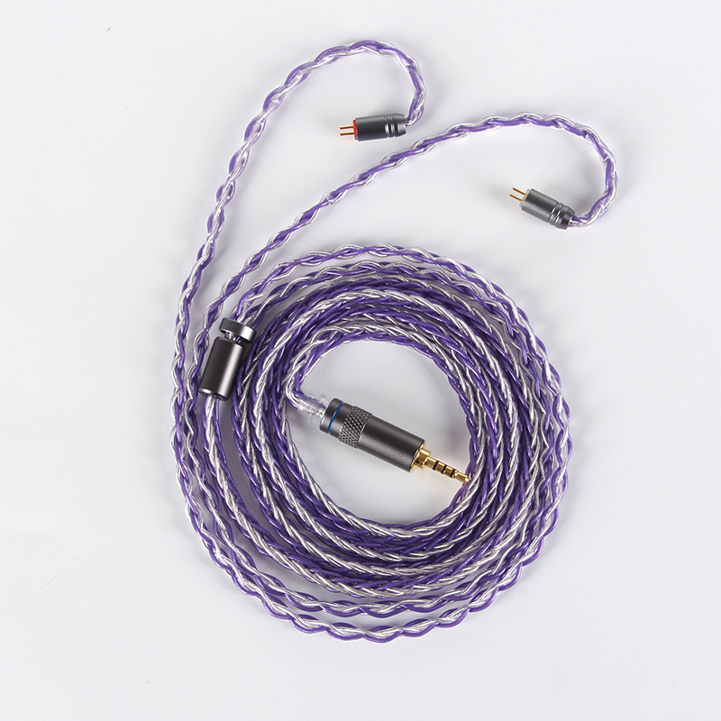 XINHS 8 hebras de cobre de un solo cristal violeta plateado con plata: XS / Caqui