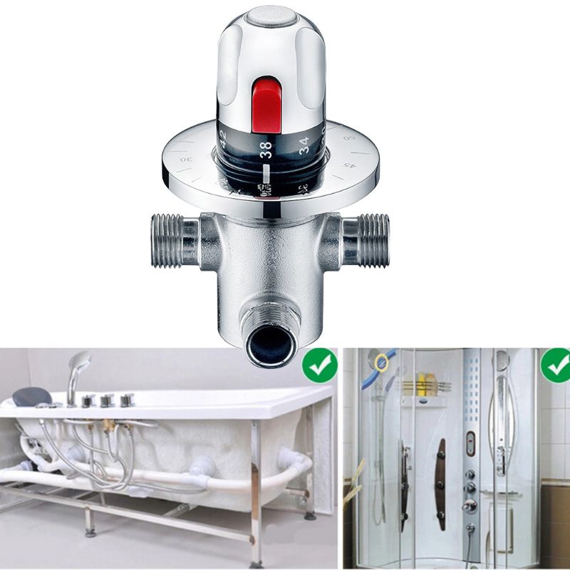 Brass Thermostatic Mixer Valve Water Temperature Control Valve for Bath Shower B0KC