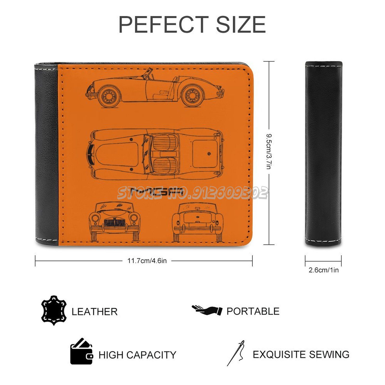 MGA Sport Auto Blaupause männer Brieftasche Leder Geldbörse Halter Kreditkarte Kurze Brieftasche Mga Mg Mg Auto Auto Autos klassische Auto Vintage C