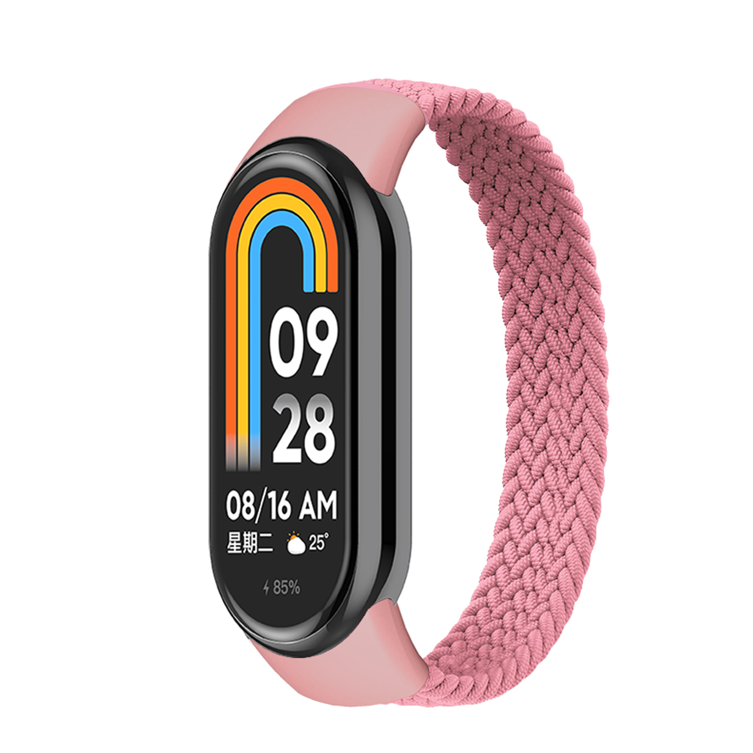 Braided Solo Loop for Xiaomi Mi Band 9 Strap Replacement accessories Elastic Nylon Watchbands correa bracelet for Miband9 8 NFC: WHITE / 4 - 6.9 Inches