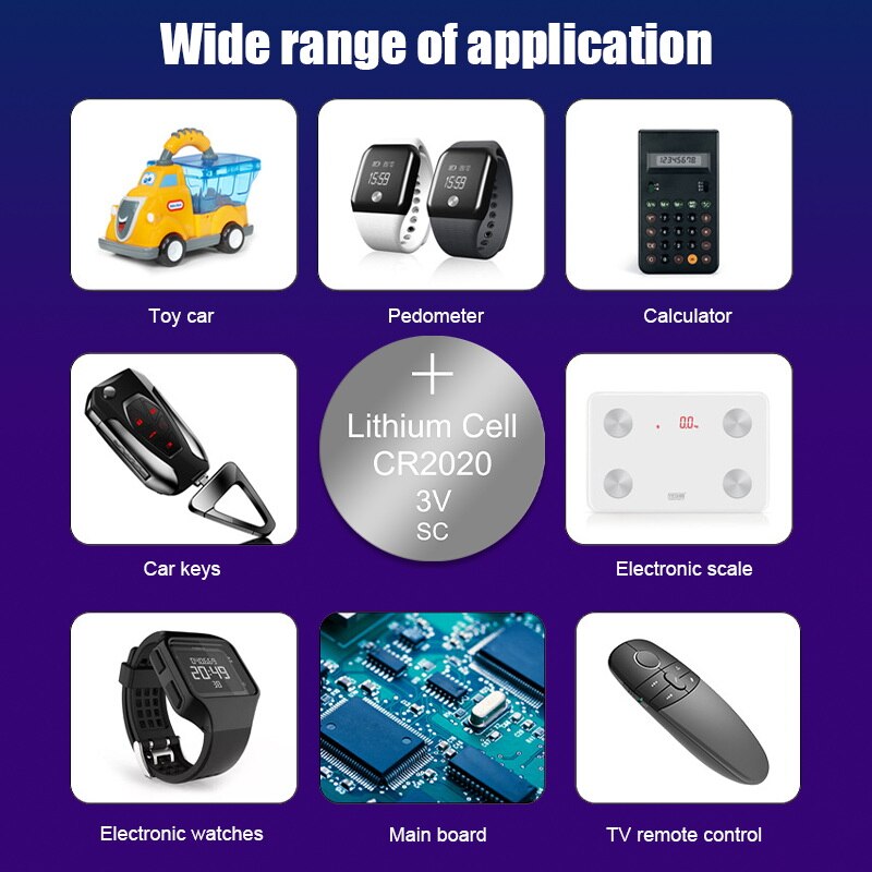 2PCS/LOT CR2020 Button Battery 3V lithium battery is suitable for remote control / electronic meter and so on