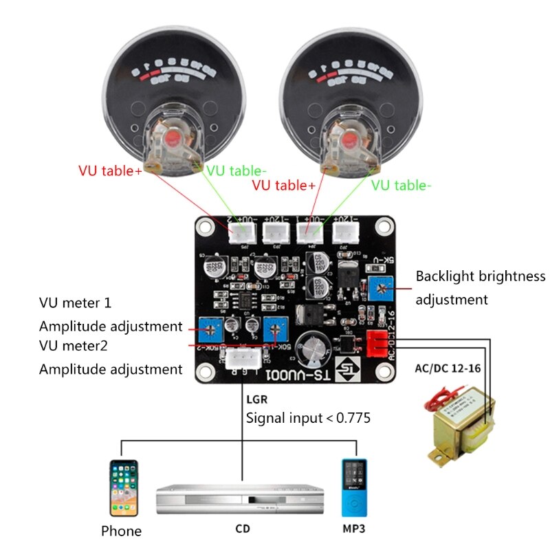 Vu Meter Dial Panel Meter Te Gebruiken Opname Niveau Amp Meter Versterker Nauwkeurige Thuis Huis