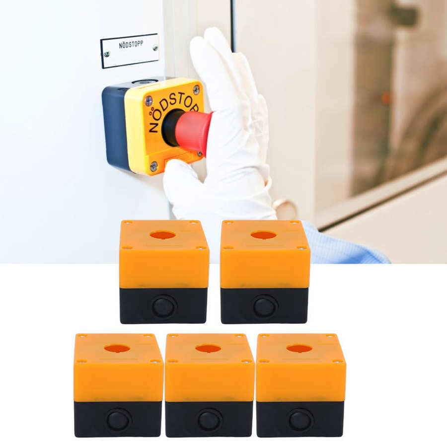 5Pcs Emergency Stop Box 22mm BX1-22 Control Switch Button IP65 Waterproof Junction Box