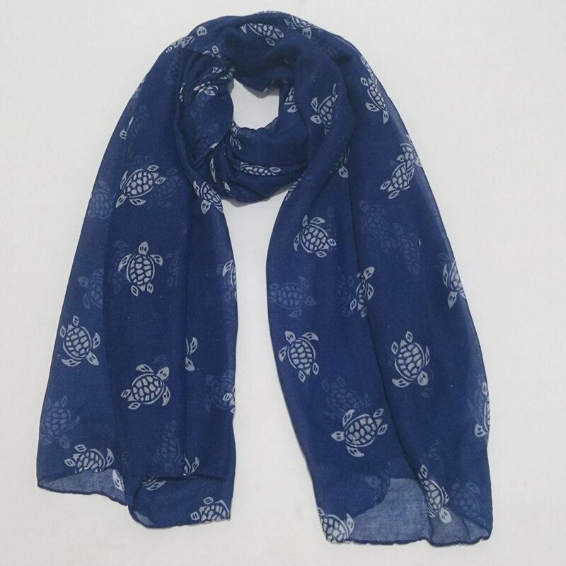Bufanda Animal bufanda nueva Primavera Pañuelo de viscosa para mujeres tortuga de mar imprimir chales y bufandas