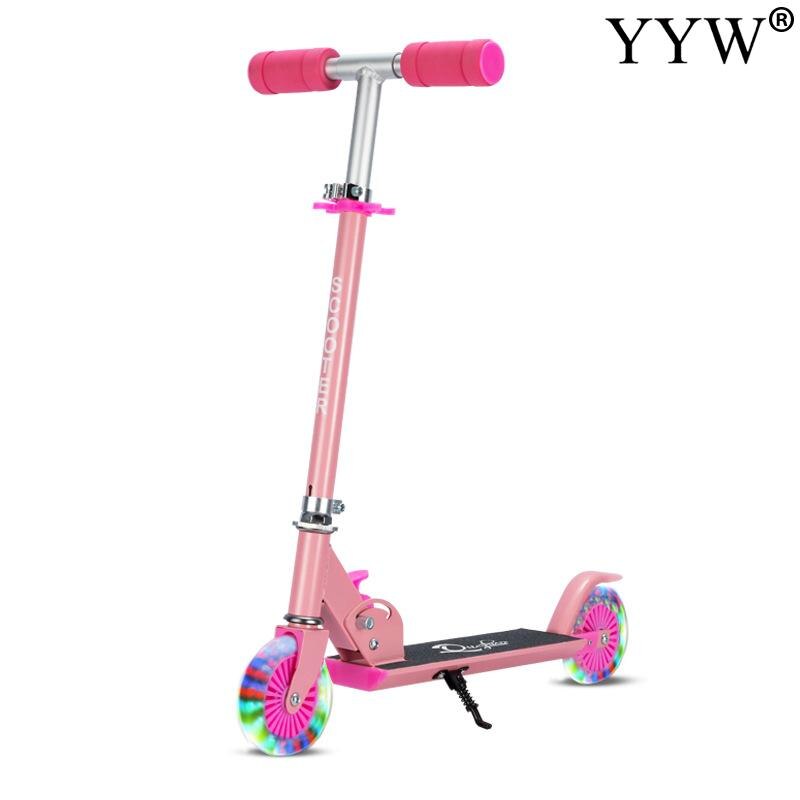 Opvouwbare 3 - 9 Jaar Oud Scooter Kick Verstelbare Aluminium Legering Tail Brake Veiligheid Stand Knipperende Wielen Road Sliding Kids meisjes