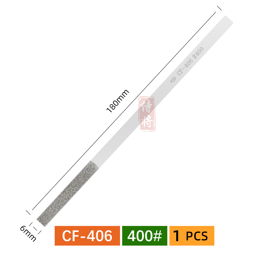 1 Uds. Lima plana de diamante con forma cónica para moler molde recortar herramientas manuales DIY CF402/404/406/408 150 # 200 # 400 #: Negro