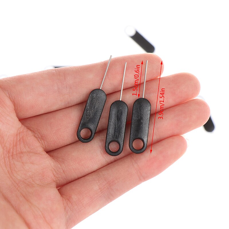10Pcs Universele Sim Kaart Lade Pin Uitwerpen Verwijderen Naald Opener Ejector voor Smartphones Tabletten Zwart