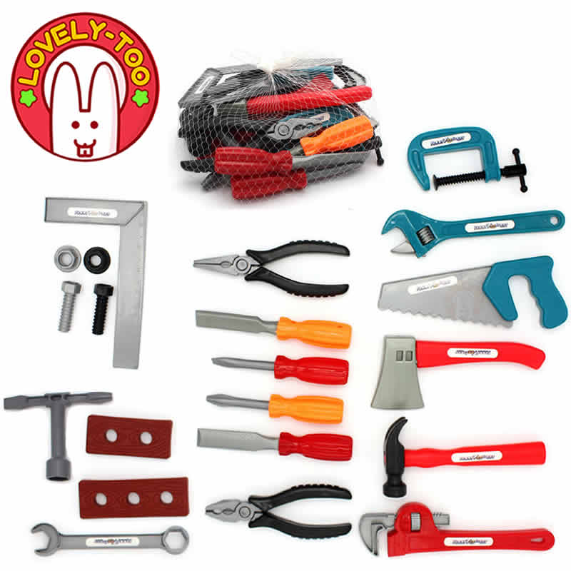 28PCS Boys Toy Kids Tools Set Repair Drill Screwdriver Ax Carpentry Play Garden Game Pretend Play For Children Educational