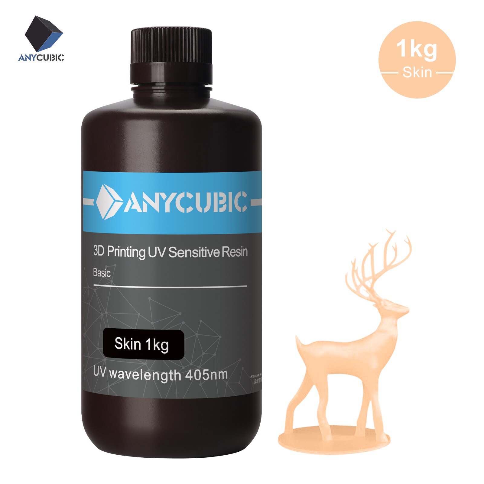 ANYCUBIC Photon 405nm UV Resin 500G/1L for Photon 3D Printer LCD UV Sensitive Liquid Printing Material Photosensitive Uv Resin: Skin-1KG