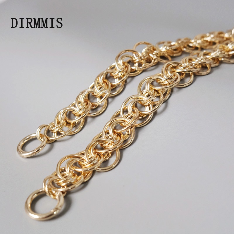 Nova moda bolsa feminina acessório peças destacáveis corrente de substituição metal dourado liso alça de ombro feminina alça de ombro