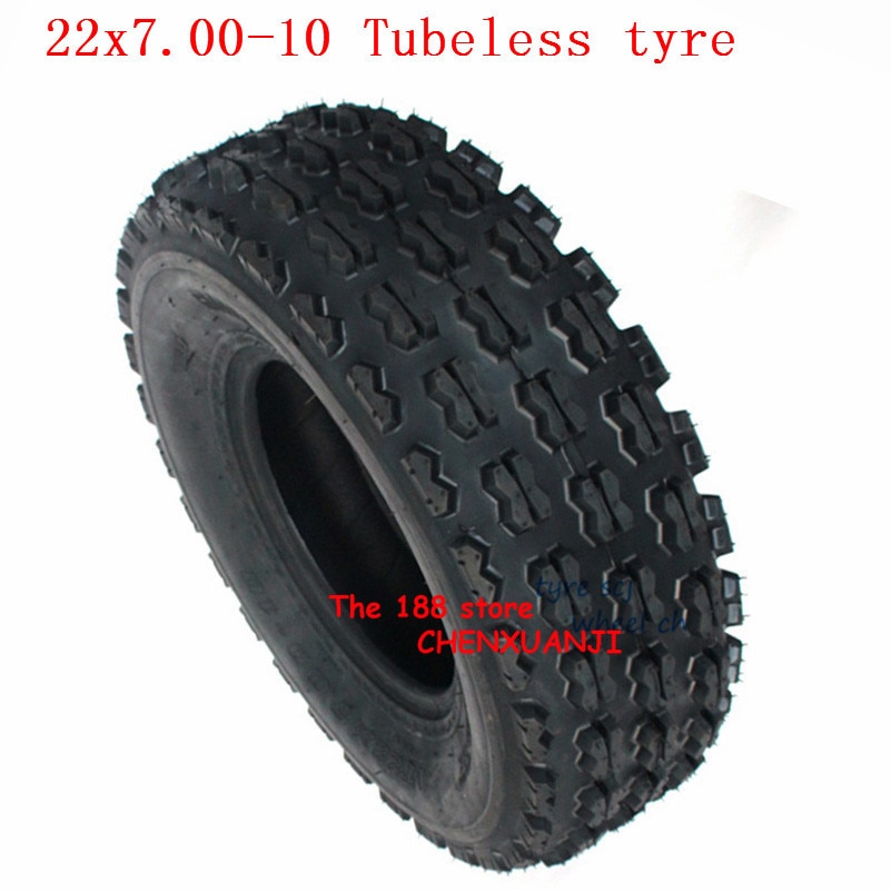 22x7.00-10 pouces pneu Tubeless pour Quad chinois tout-terrain 4 roues kart moto Motocross 22x7-10 ATV pneu sous vide