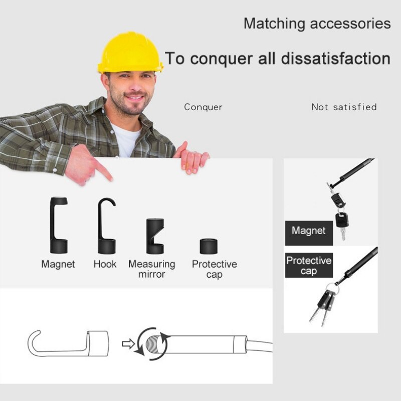 WIFI Endoscope Camera Mini Flexible Waterproof Inspection Camera 5mm 3M 5M USB Endoscope Borescope For Android IPhone PC