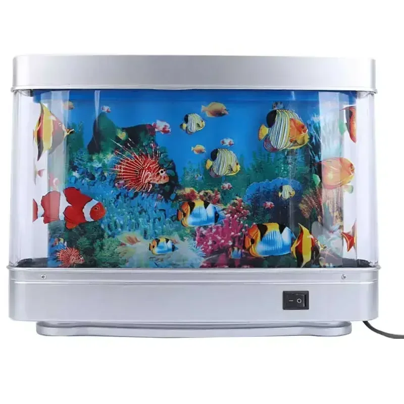 Lámparas artificiales para pecera Tropical, luz nocturna decorativa para acuario, océano Virtual, lámpara de mesa LED dinámica, decoración de habitación bonita,