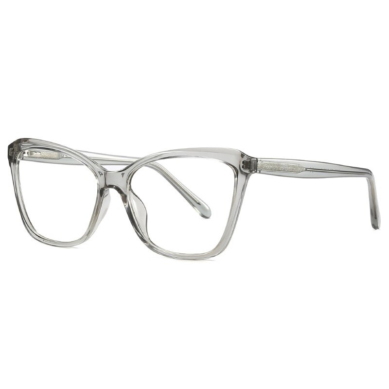 Shauna anti-blå lys cat eye brillestel kvinder mærke grå pink brille stel: Grå
