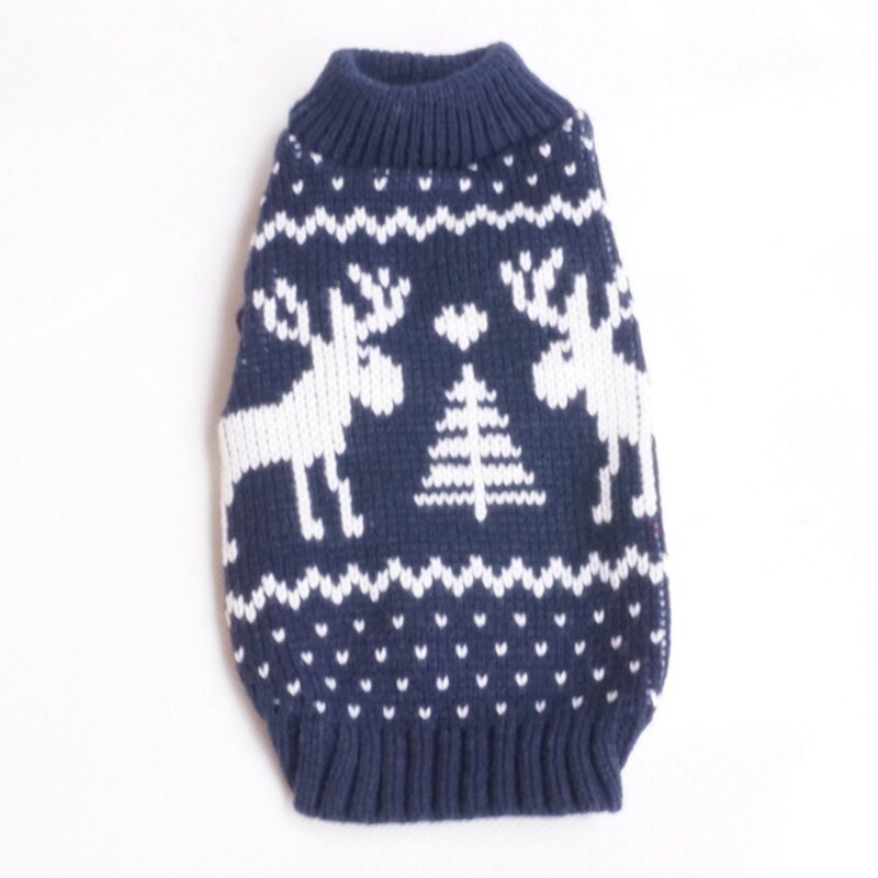 Suéter con estampado de alce para mascotas, ropa cálida y cómoda para mascotas, suéter para perros rojo y azul, estilo navideño, Universal, Otoño e Invierno: Azul / XXL