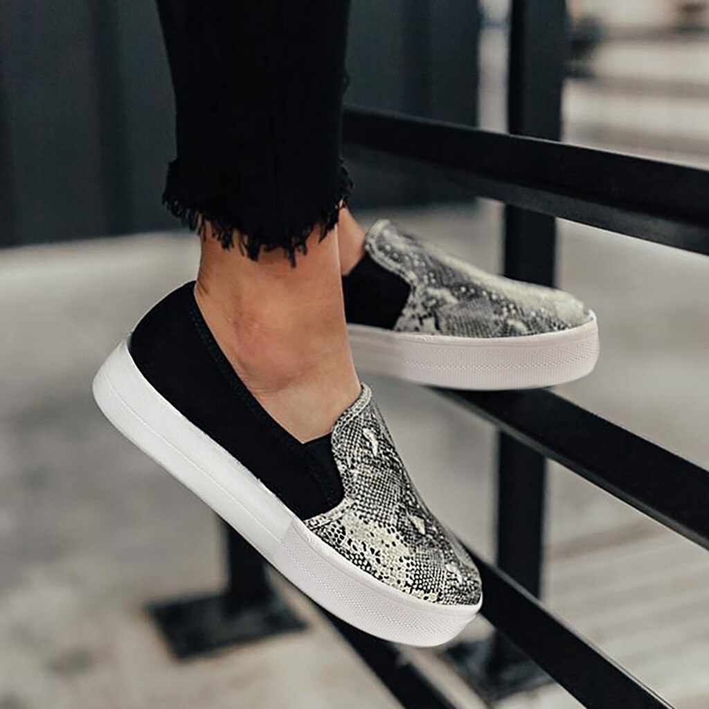 Skor kvinna platta chaussures femme skor kvinnor dam leopard casual loafers romerska tyg canvas skor
