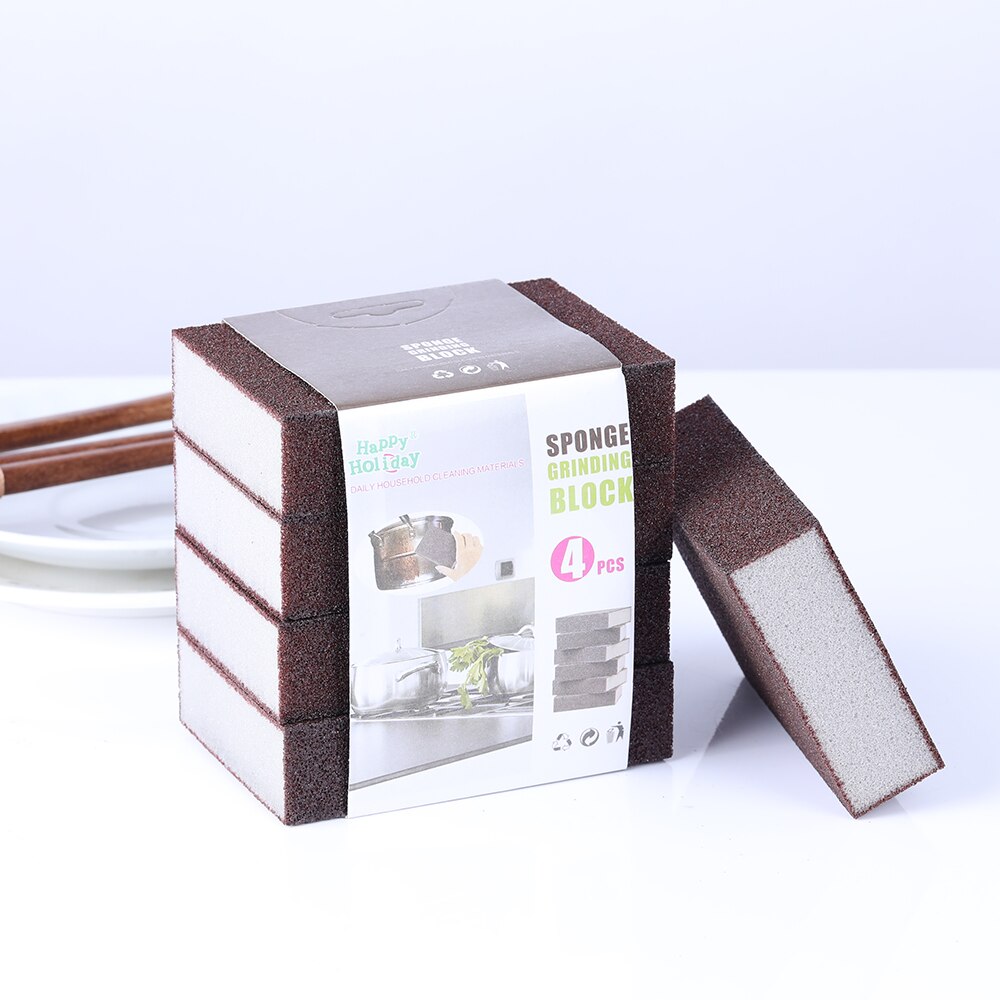 1/4pcs Alumina Diamond Grit+ Sponge High Density Emery Magic Sponge For Cleaning Homeware Kitchen Sponge Removing Rust Rub