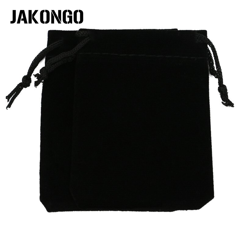 JAKONGO 10 teile/los 7X9cm 9X12cm Samt Schmuck Verpackung Display Taschen & Schmuck Beutel Kordelzug Verpackung Taschen 6 Farben: Black / 9x12cm