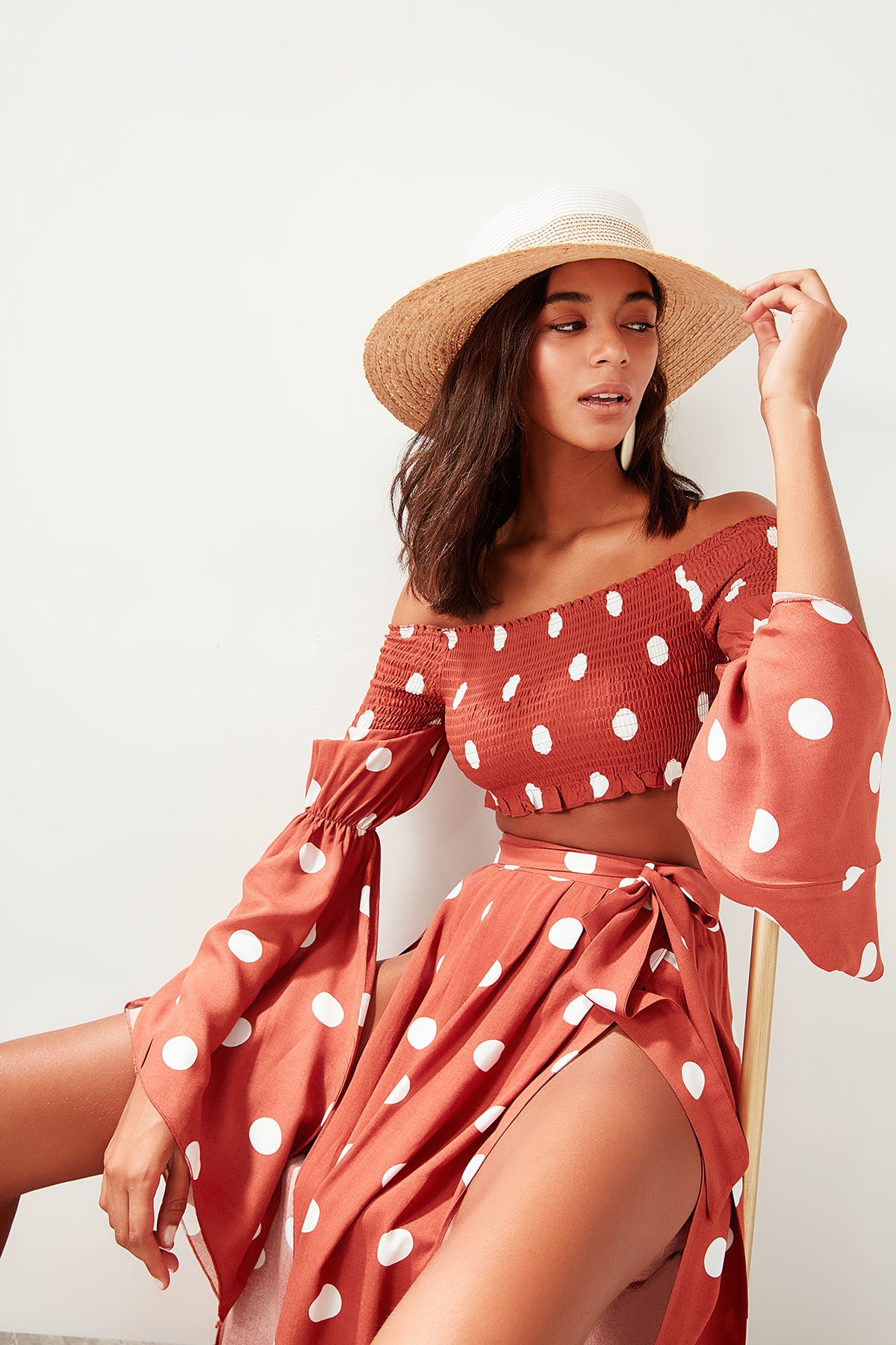 Trendyol Polka Dot Blouse Gipel Viscose TBESS19BB0009