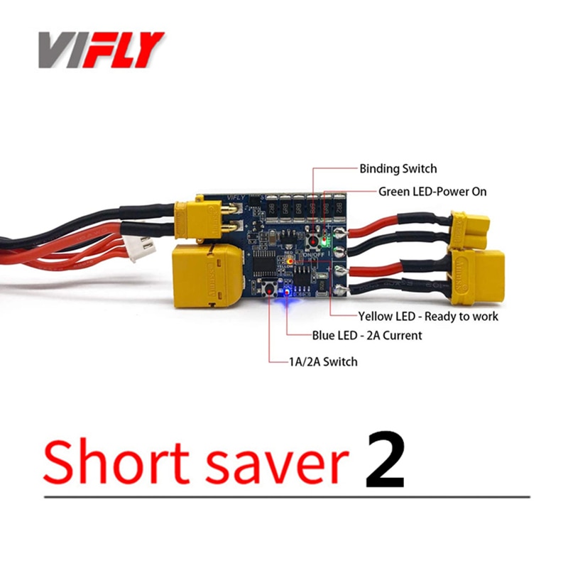 VIFLY ShortSaver 2 Clever Rauch Stopper Energie-Geschmack Schalter Elektronische Sicherung Zu Verhindern Kurzschluss Über-Strom 2-6S XT30 TX60