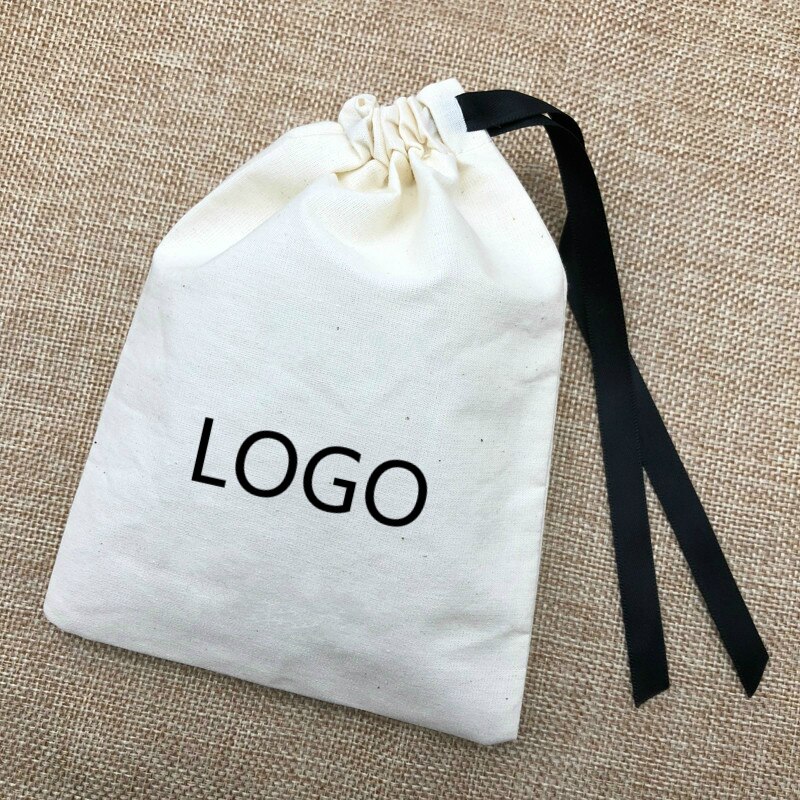 50PCS Cotton Jewelry Bag Packaging Pouch Cotton Drawstring Bags Candy Wedding Party Makeup Bags Wrapping Supplly Print Logo: DCCMPB logo 50p / 15x20cm