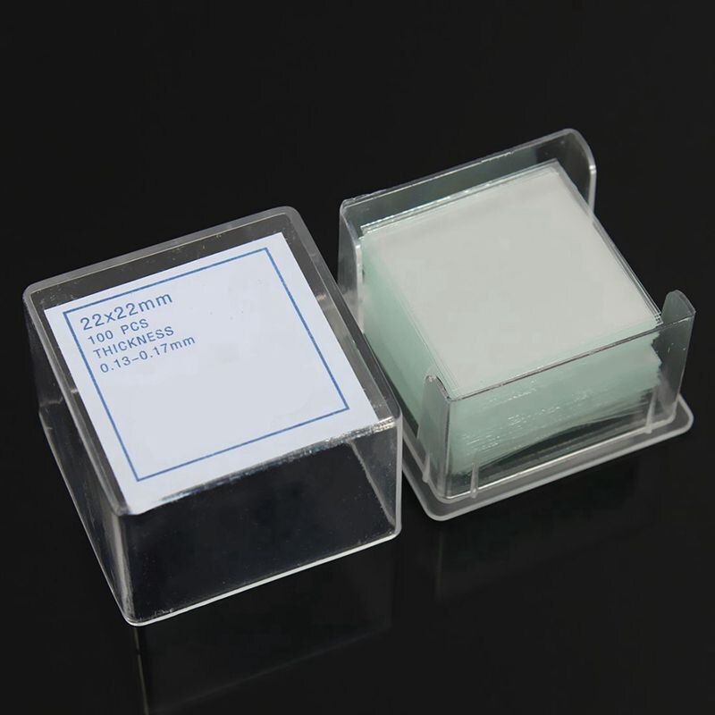 100Pcs Transparent Slides 22X22mm for Microscope with 50 Pcs Pre-Cleaned Microscope Blank Glass Slides 1X3 Inch
