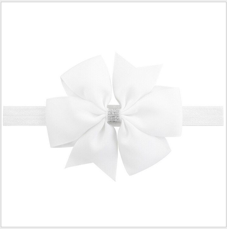 Children Accessories Cute Baby Girls Hair Bows For Kids Hair Bands Hair Clips Big Bowknot Sequin Headwear: White