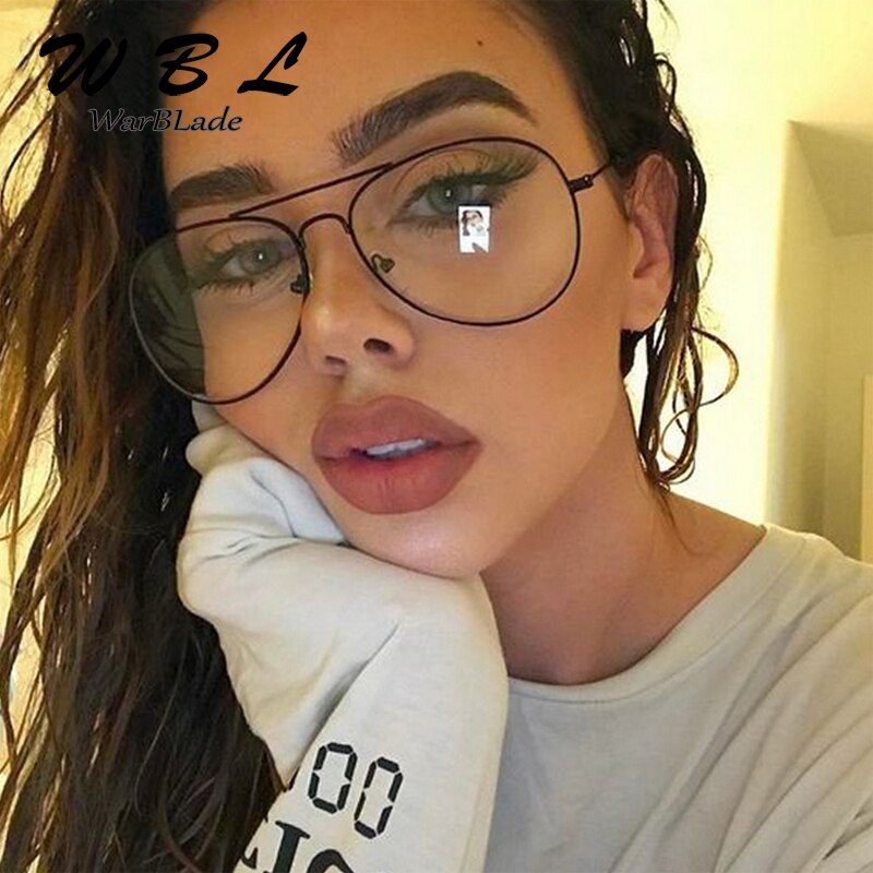 WarBLade Vintage Luxury Reading Glasses Frames Brand Clear Lens Glasses Frame Women Oversize Gold Eyewear Men Pilot Spectacle