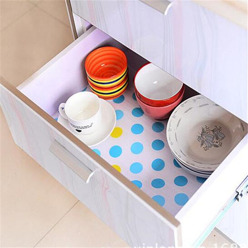1 Roll Kitchen Sticker Table Mat Drawers Cabinet Shelf Liners Cupboard Placemat Waterproof Oil proof Shoes Cabinet Mat