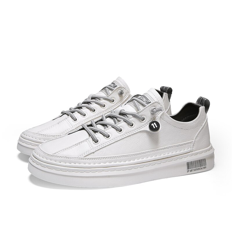 Mænd originale lædersko anti-glatte mænd sneakers mærke drenge fodtøj snøre sneakers til herre læder sko: Bai se / 10
