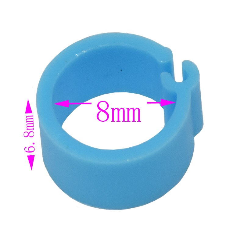 1000 Pcs Binnendiameter 8Mm Vogel Voet Ring Duif Duif Papegaai Been Ringen Kleine Vogels Voetring Vogel Clip ring 10 Kleuren: 8mm9