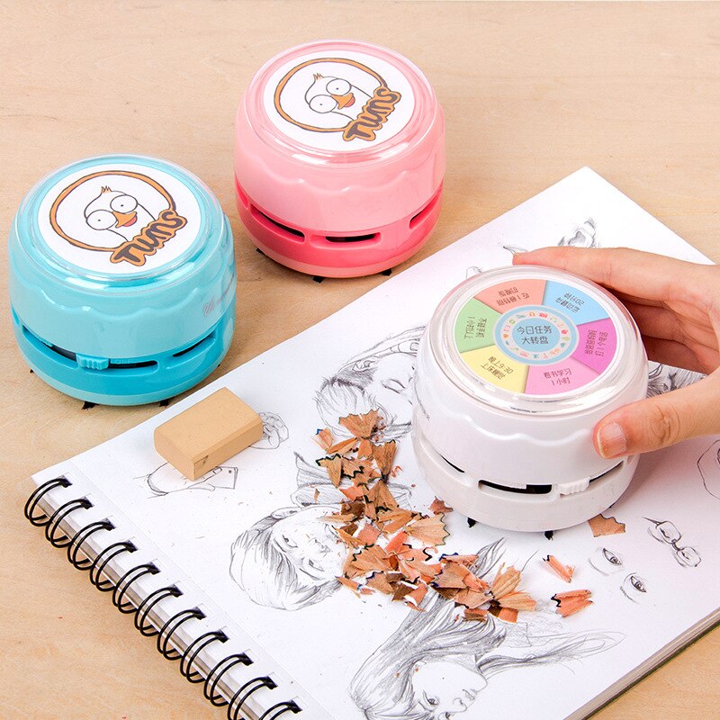 Tenwin Electric Vacuum Cleaner Desk Set Desktop Mini Auto Portable Cordless Dust Sweeper For Kids Office School Supplies