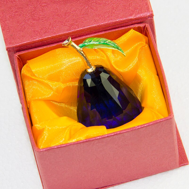 Kleur Kunstmatige Kristallen Glas Peer Fruit Art Decoratie Voor Plated Inrichting Craft Voor Thuis En Bruiloft Decoratie Artikelen