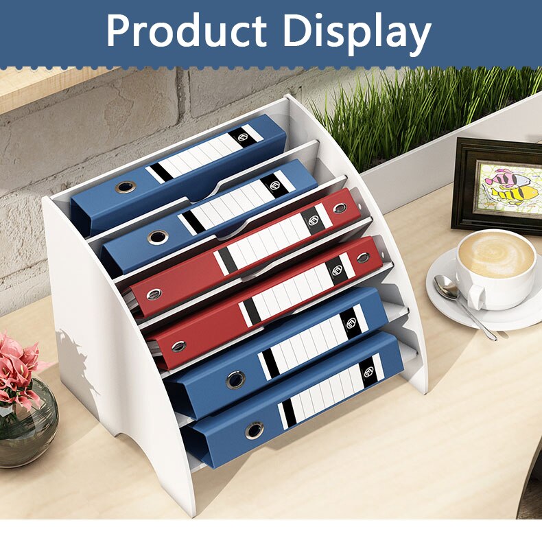 6 Layers Multifunction Sector Desk Organizer Document Tray Magazine File Letter Holder Stationery Pencil Container Home Office