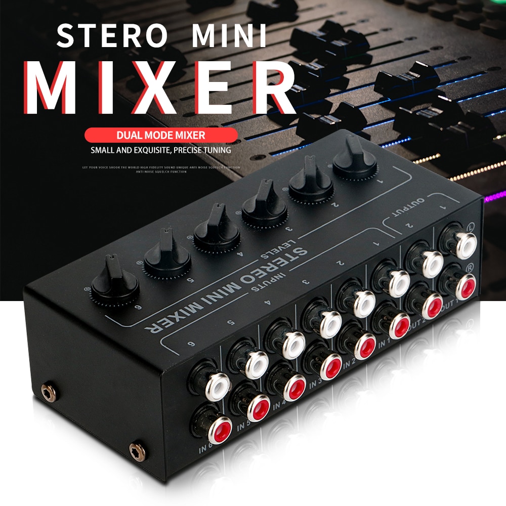 CX600 mini stereo 6-channel passive mixer multi-channel mixer audio for live and studio use for Live and Studio: Default Title