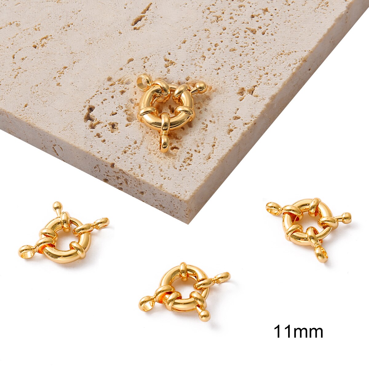 18K 1Pc 11Mm Koper Sailor Sluitingen Connectors Voor Armband Ketting Chain Diy Sieraden Maken Vinden 051: 11mm 1pc