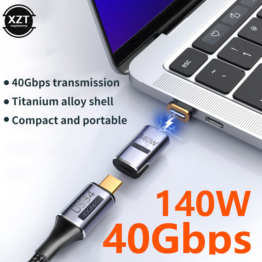 Magnetic Cable Plug Tip USB TypeC 140W Cable Connector Type C Magnetic Charge Adapter Micro USB Magnet Cable Converter Charge