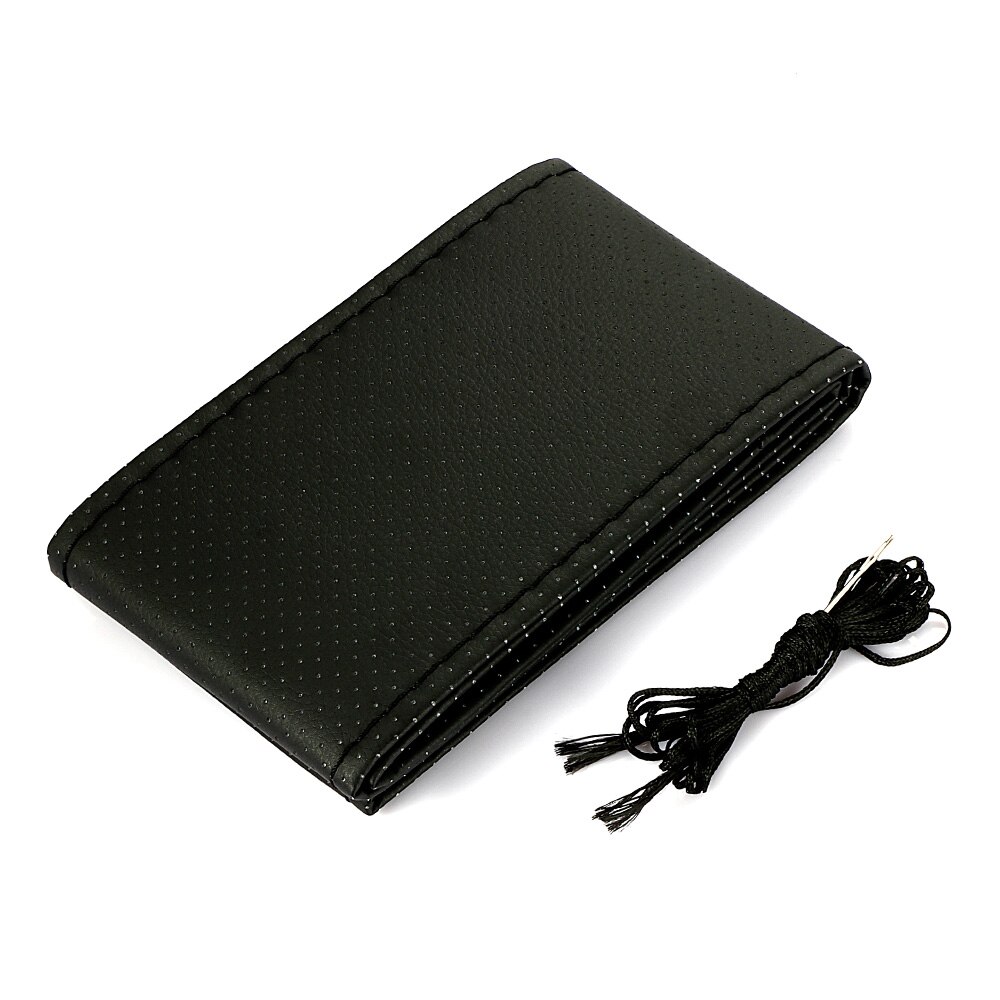 Auto vlecht wiel stuurhoes draad leer 38cm auto voor bmw efficiencydynamics 335d m1 m- zero 545i 530xi x2 x3 m5 m2: Zwart