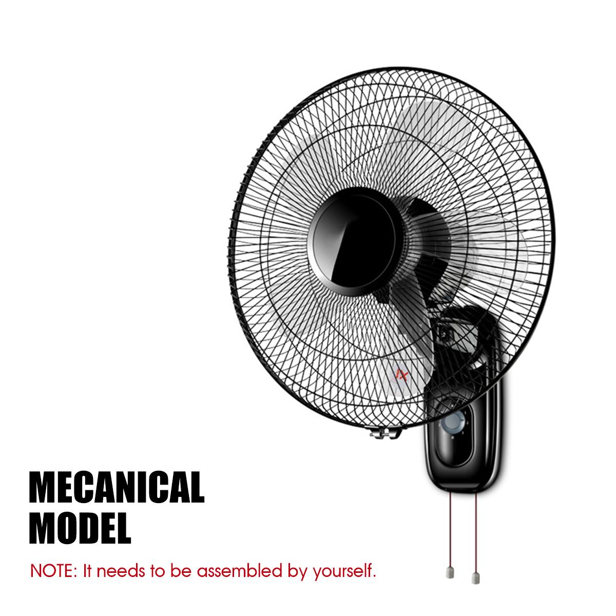 16 Inch Remote Wall Mounted Fan Oscillating Home Air Cooling Fan Timer 3 Gears Adjustable Living Room Electric Cooler Fan: Mecanical Model
