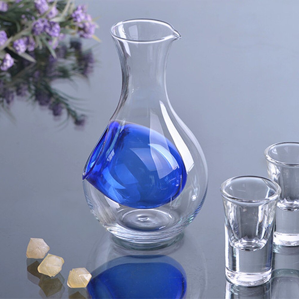 Jarra de vino de cristal única de 450ml aireador decantador de vino contenedor jarra de vino mantener fresco jarra para vino cóctel Champagne herramientas de enfriamiento