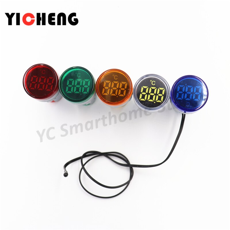 Mini LED digital thermometer 22mm digital display temperature indicator -20-200degrees AC20-380V