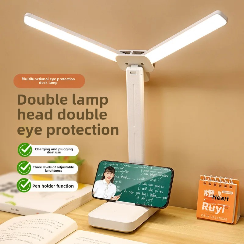 Augenschutz-Leselampe für freundlicher, Studenten, lange Akkulaufzeit, aufladbar, Stecker-in, Schlafsaal, Schlafzimmer, Arbeitszimmer, Schreibtischlampe