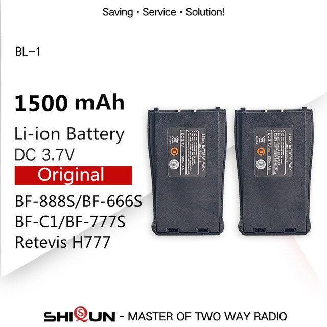 Originale BF-C1 BF-888S Batteria BL-1 e Caricabatterie per BF-666S Compatibile con H777 H-777 BF-777S 888 BF baofeng 888s accessori: 2 pezzi